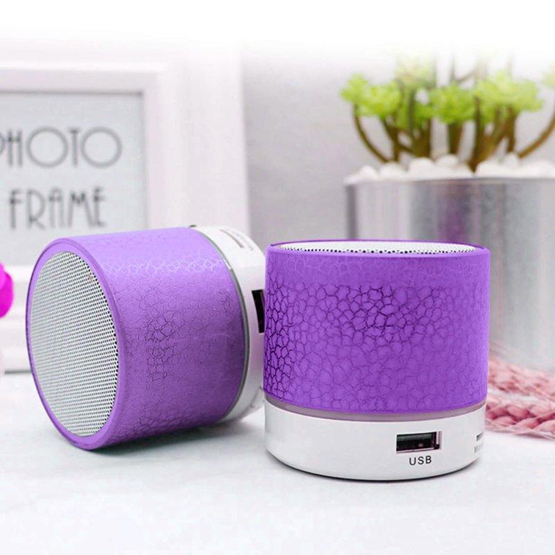 N296 GŁOŚNIK BEZPRZEWODOWY MINI PRZENOŚNY BLUETOOTH USB SD ŚWIECĄCY LED FIOLET -fioletowy E209-3