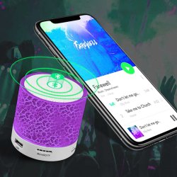 N296 GŁOŚNIK BEZPRZEWODOWY MINI PRZENOŚNY BLUETOOTH USB SD ŚWIECĄCY LED FIOLET -fioletowy E209-3