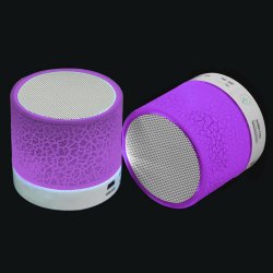 N296 GŁOŚNIK BEZPRZEWODOWY MINI PRZENOŚNY BLUETOOTH USB SD ŚWIECĄCY LED FIOLET -fioletowy E209-3