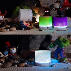 N296 GŁOŚNIK BEZPRZEWODOWY MINI PRZENOŚNY BLUETOOTH USB SD ŚWIECĄCY LED FIOLET -fioletowy E209-3