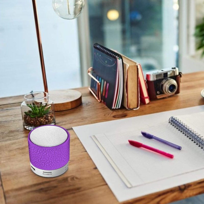 N296 GŁOŚNIK BEZPRZEWODOWY MINI PRZENOŚNY BLUETOOTH USB SD ŚWIECĄCY LED FIOLET -fioletowy E209-3