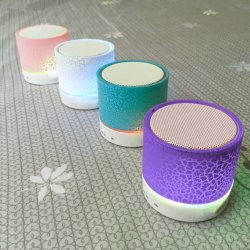 N296 GŁOŚNIK BEZPRZEWODOWY MINI PRZENOŚNY BLUETOOTH USB SD ŚWIECĄCY LED FIOLET -fioletowy E209-3