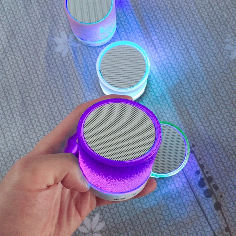 N296 GŁOŚNIK BEZPRZEWODOWY MINI PRZENOŚNY BLUETOOTH USB SD ŚWIECĄCY LED FIOLET -fioletowy E209-3