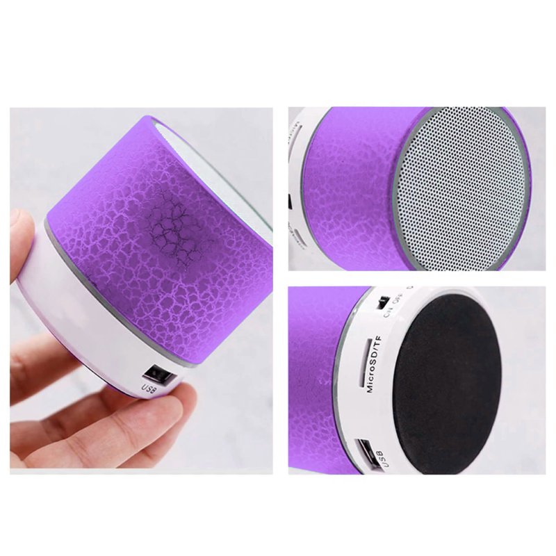 N296 GŁOŚNIK BEZPRZEWODOWY MINI PRZENOŚNY BLUETOOTH USB SD ŚWIECĄCY LED FIOLET -fioletowy E209-3