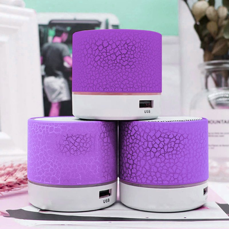 N296 GŁOŚNIK BEZPRZEWODOWY MINI PRZENOŚNY BLUETOOTH USB SD ŚWIECĄCY LED FIOLET -fioletowy E209-3