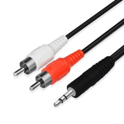 N014 KABEL AUX MINI JACK 3,5mm 2 RCA CINCH STEREO 1,5m E398 1 sztuka