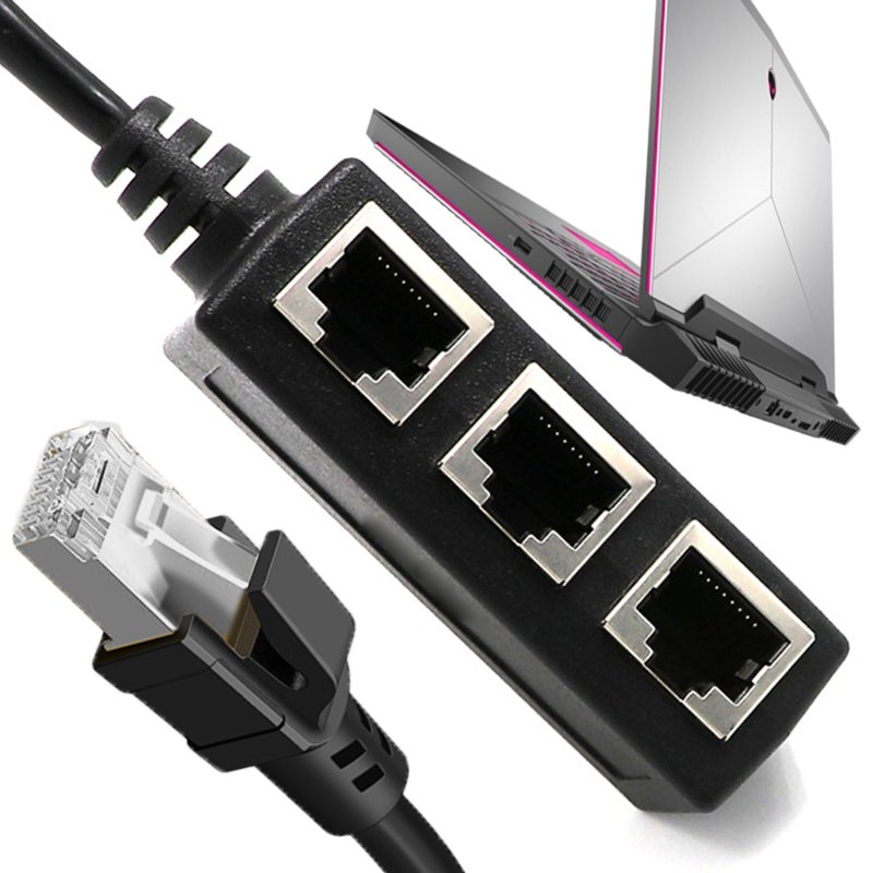 N122 ADAPTER ROZGŁAŁĘŹNIK 1000 MB/S LAN RJ45 3xRJ45 FTP -E397