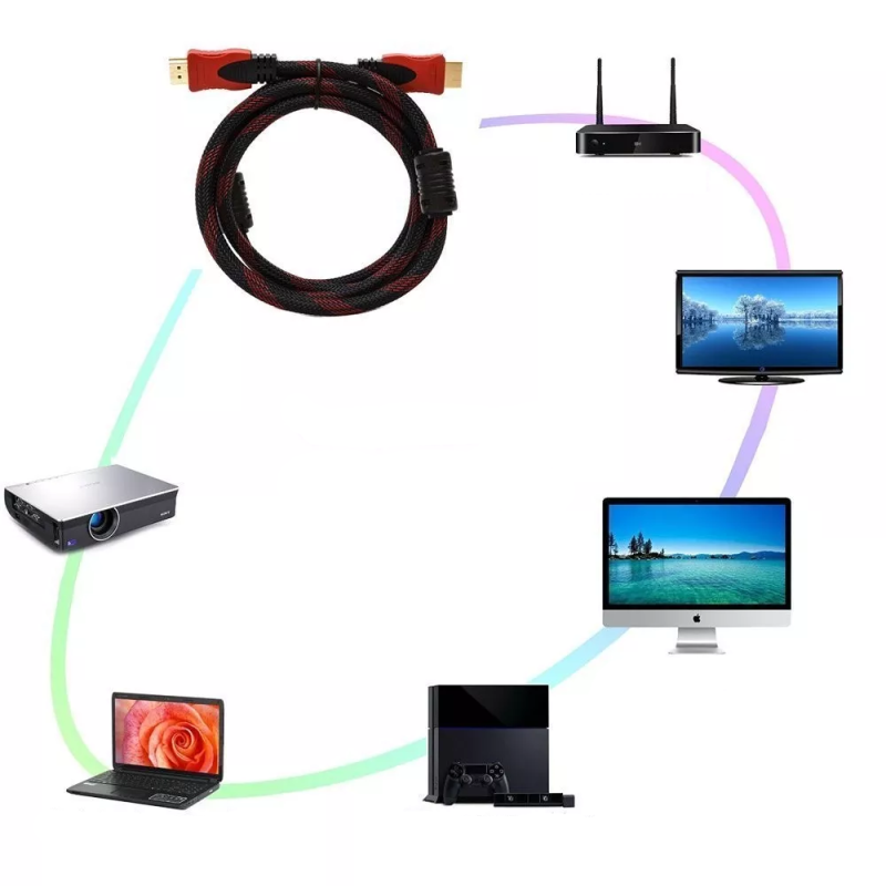 N067 KABEL HDMI FULL HD UHD 4K 3D PRZEWÓD HIGH SPEED 1,5M -E495