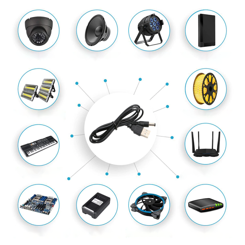 N192 KABEL ZASILAJĄCY ŁADOWARKA USB-DC 5,5 mm 5V E474
