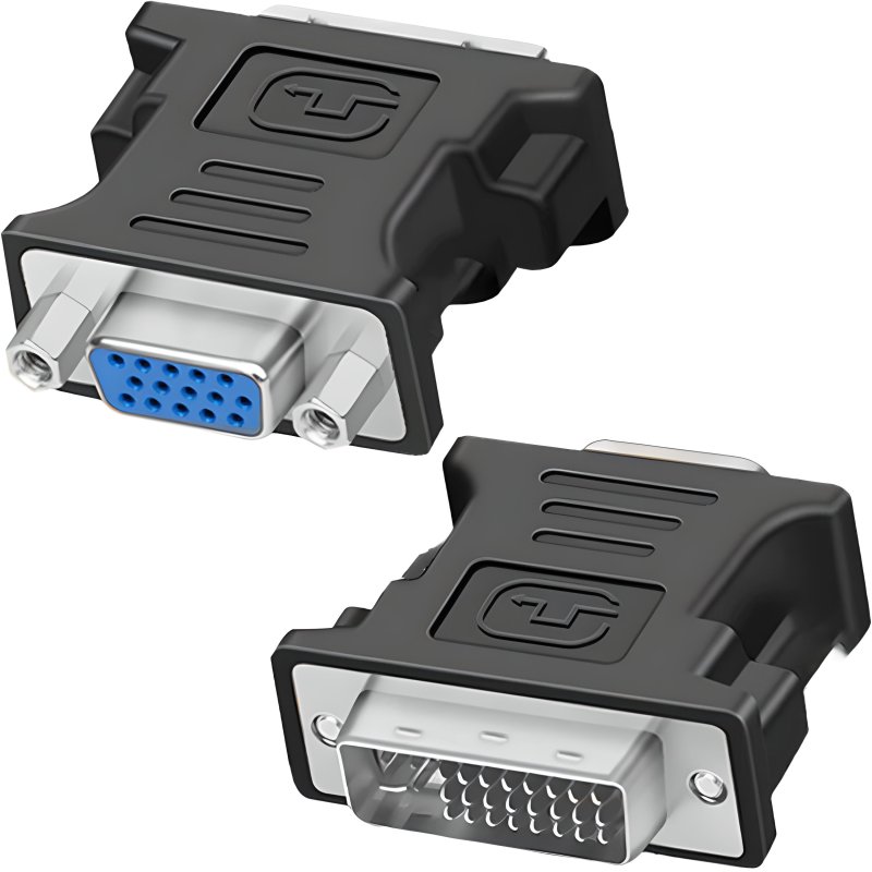 M000  ADAPTER PRZEJŚCIÓWKA D-SUB VGA DO DVI-I KONWERTER -E388 srebrna końcówka