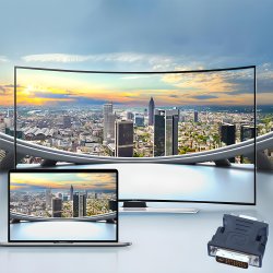 M000  ADAPTER PRZEJŚCIÓWKA D-SUB VGA DO DVI-I KONWERTER -E388 srebrna końcówka