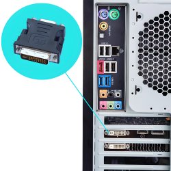 M000  ADAPTER PRZEJŚCIÓWKA D-SUB VGA DO DVI-I KONWERTER -E388 srebrna końcówka