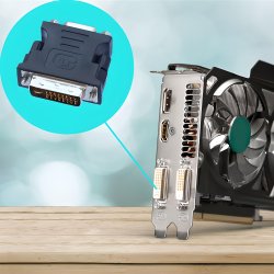 M000  ADAPTER PRZEJŚCIÓWKA D-SUB VGA DO DVI-I KONWERTER -E388 srebrna końcówka