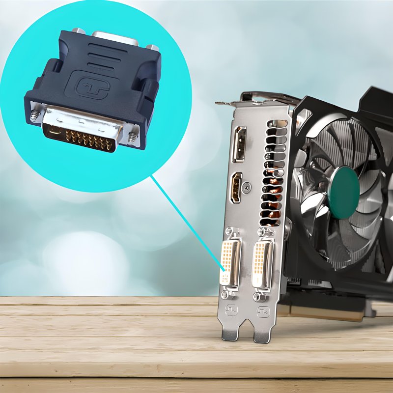 M000  ADAPTER PRZEJŚCIÓWKA D-SUB VGA DO DVI-I KONWERTER -E388 srebrna końcówka