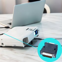 M000  ADAPTER PRZEJŚCIÓWKA D-SUB VGA DO DVI-I KONWERTER -E388 srebrna końcówka