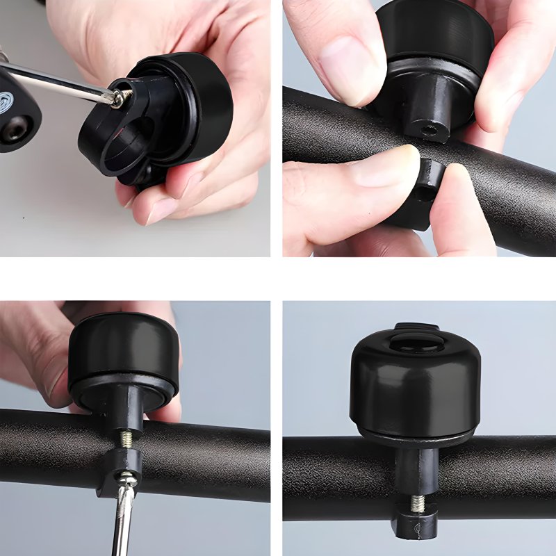 N034 DZWONEK ROWEROWY GŁOŚNY METALOWY NA ROWER ROWEREK-czarny S161