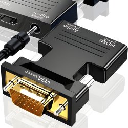 N280 PRZEJŚCIÓWKA ADAPTER KONWERTER HDMI DO VGA + AUDIO  -E467