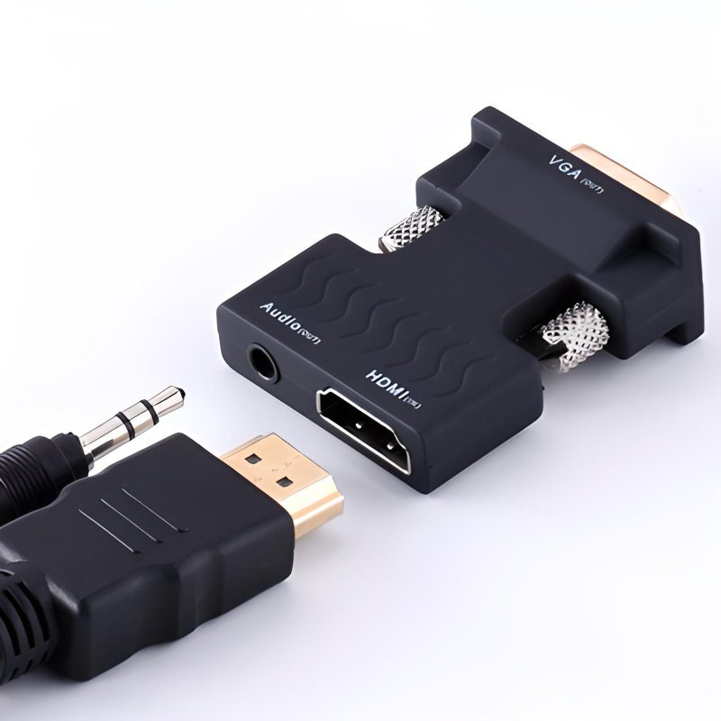 N280 PRZEJŚCIÓWKA ADAPTER KONWERTER HDMI DO VGA + AUDIO  -E467