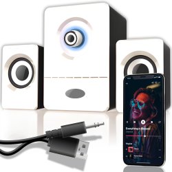 M045C (ALEJA2) GŁOŚNIKI KOMPUTEROWE 2.1 PODŚWIETLENIE LED USB 5W białe 98768089-1