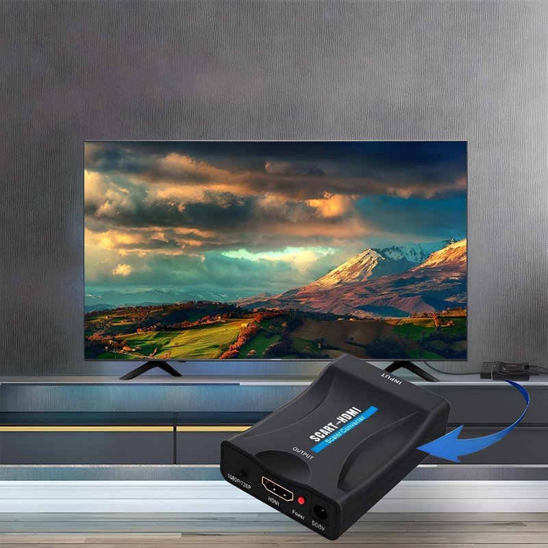 M002E   ADAPTER KONWERTER SCART DO NA HDMI AV EURO FULL HD -E392