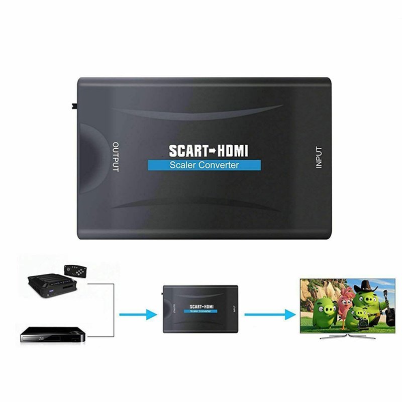 M002E   ADAPTER KONWERTER SCART DO NA HDMI AV EURO FULL HD -E392