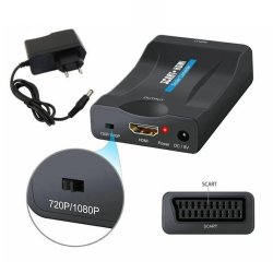 M002E   ADAPTER KONWERTER SCART DO NA HDMI AV EURO FULL HD -E392