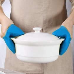 N201 RĘKAWICA ŁAPKA SILIKONOWA ŻAROODPORNA KUCHENNA  -niebieska O364-2 ❗❗❗1 SZT. W FOLII❗❗❗