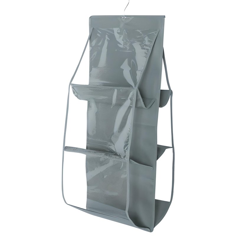 M005B   ORGANIZER DO SZAFY NA TOREBKI TOREBEK BUTY WIESZAK -O395-1 szary