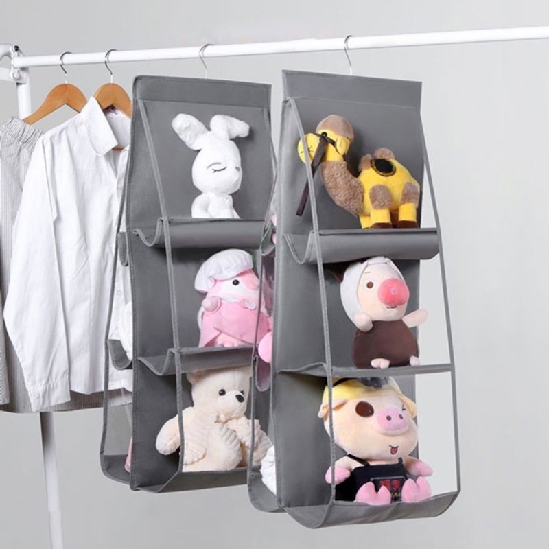 M005B   ORGANIZER DO SZAFY NA TOREBKI TOREBEK BUTY WIESZAK -O395-1 szary