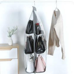 M005B   ORGANIZER DO SZAFY NA TOREBKI TOREBEK BUTY WIESZAK -O395-1 szary