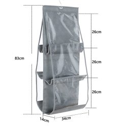 M005B   ORGANIZER DO SZAFY NA TOREBKI TOREBEK BUTY WIESZAK -O395-1 szary