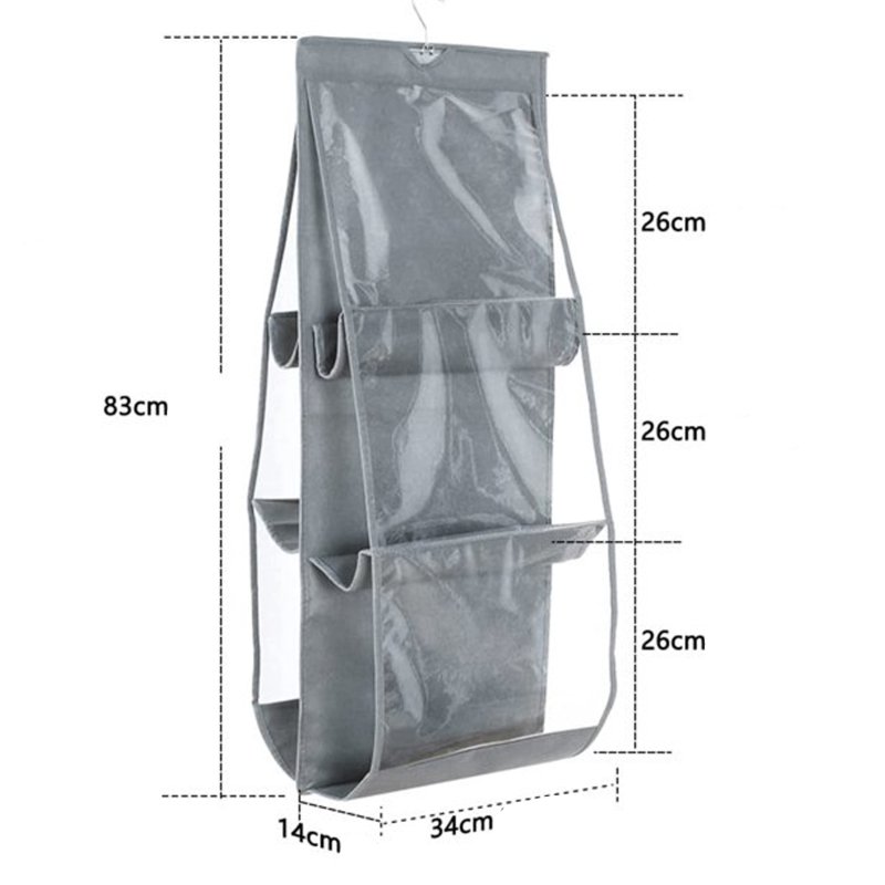 M005B   ORGANIZER DO SZAFY NA TOREBKI TOREBEK BUTY WIESZAK -O395-1 szary