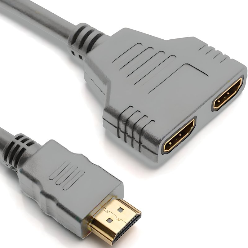 M0002E   ROZDZIELACZ HDMI SPLITTER ROZGAŁĘŹNIK 2 PORTY -E402-1 szary