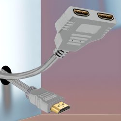 M0002E   ROZDZIELACZ HDMI SPLITTER ROZGAŁĘŹNIK 2 PORTY -E402-1 szary