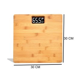M050C/D (Aleja2)  WAGA ŁAZIENKOWA ELEKTRONICZNA LED BAMBUSOWA 180KG - E730