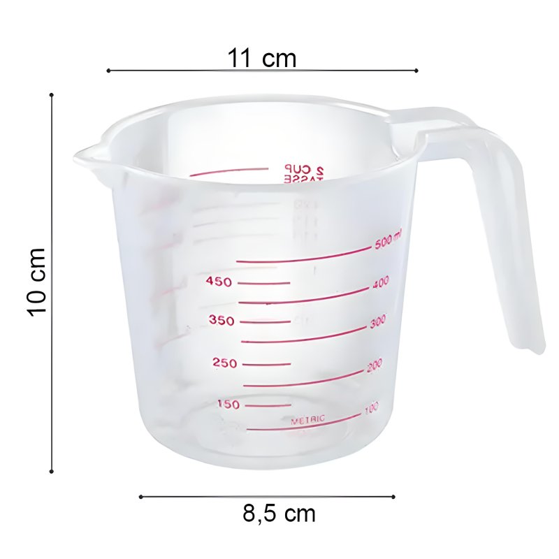 M004A   MIARKA KUCHENNA KUBEK Z PODZIAŁKĄ DZBANEK MIARKĄ 0,5L -O761