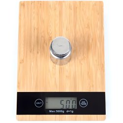 M005B    WAGA KUCHENNA BAMBUSOWA ELEKTRONICZNA DOTYK 5kg 1g -E653