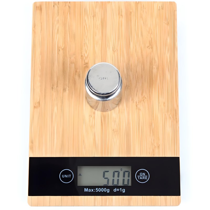 M005B    WAGA KUCHENNA BAMBUSOWA ELEKTRONICZNA DOTYK 5kg 1g -E653