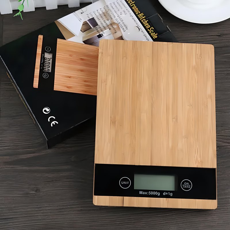 M005B    WAGA KUCHENNA BAMBUSOWA ELEKTRONICZNA DOTYK 5kg 1g -E653