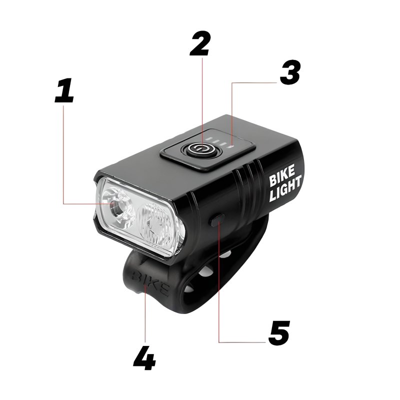 N122  LAMPKA ROWEROWA LED PRZÓD NA USB MOCNA OŚWIETLENIE -S102-1