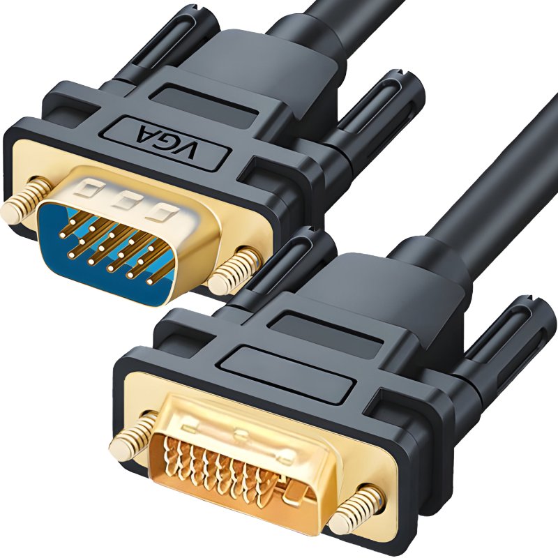 N014 KABEL PRZEWÓD DVI-I DO VGA D-SUB DVI 24+5 DUAL LINK DO MONITORA 150CM -E404