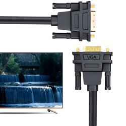 N014 KABEL PRZEWÓD DVI-I DO VGA D-SUB DVI 24+5 DUAL LINK DO MONITORA 150CM -E404