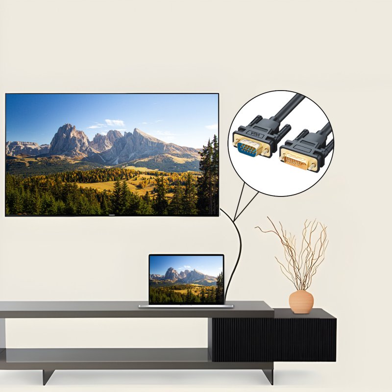 N014 KABEL PRZEWÓD DVI-I DO VGA D-SUB DVI 24+5 DUAL LINK DO MONITORA 150CM -E404