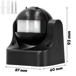 M003C ŚCIENNY CZUJNIK RUCHU ZMIERZCHU PIR ZEWNĘTRZNY LED -E649