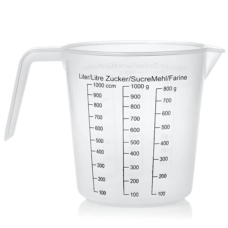 M005A   MIARKA KUCHENNA KUBEK Z PODZIAŁKĄ DZBANEK MIARA 1L -O760