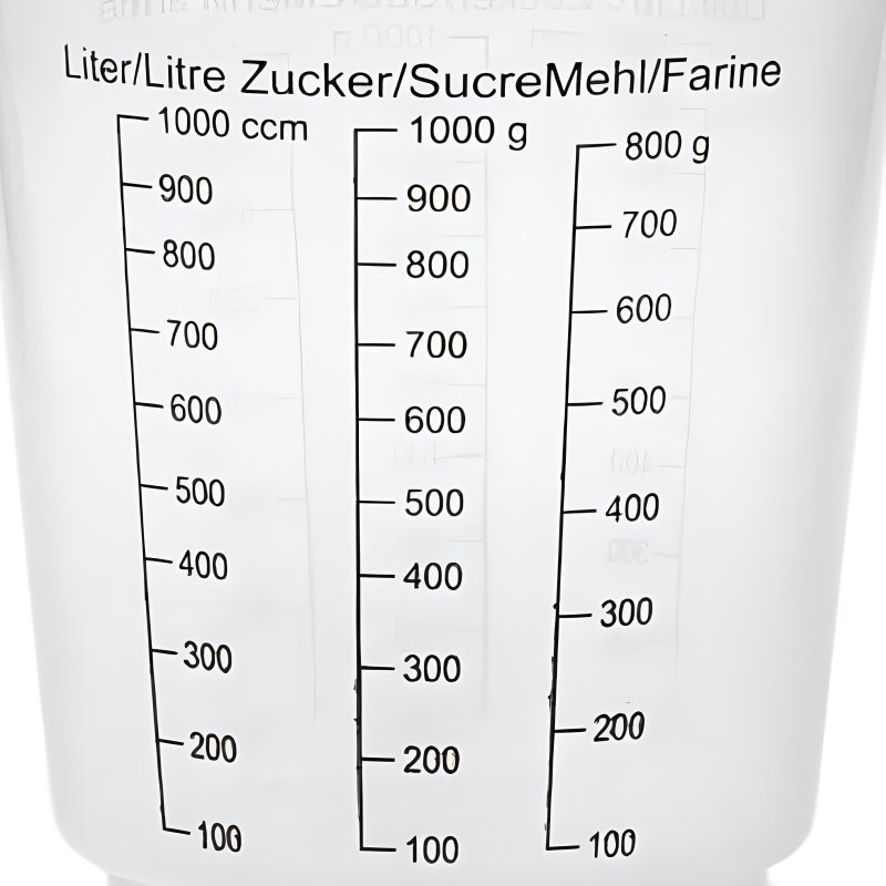 M005A   MIARKA KUCHENNA KUBEK Z PODZIAŁKĄ DZBANEK MIARA 1L -O760