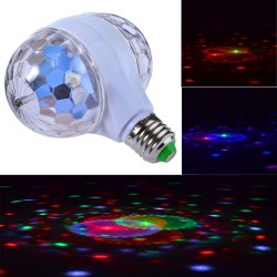 N084 ŻARÓWKA RBG OBROTOWA KULA DYSKOTEKOWA LED MOCNA XL -E714