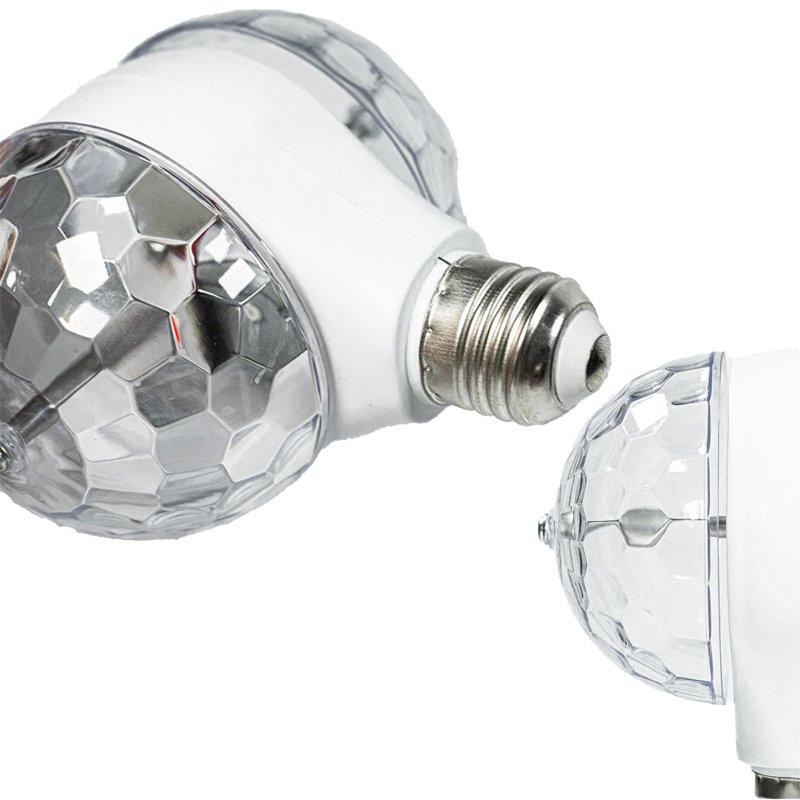 N084 ŻARÓWKA RBG OBROTOWA KULA DYSKOTEKOWA LED MOCNA XL -E714