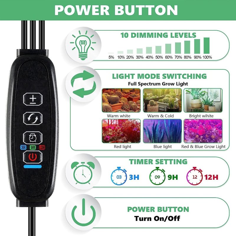 M057B (ALEJA2)  LAMPA DO WZROSTU UPRAWY ROŚLIN LED  + TIMER PANEL -E949