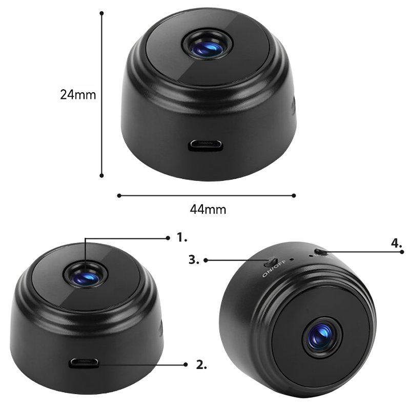 M005A  MINI KAMERA SZPIEGOWSKA WIFI DETEKCJA UKRYTA HD FULL HD KAMERKA MAŁA E974